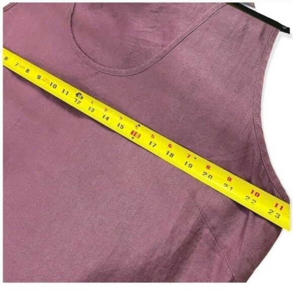 Linen Tunic Dress Straight Cut Small - Picture 6 of 7